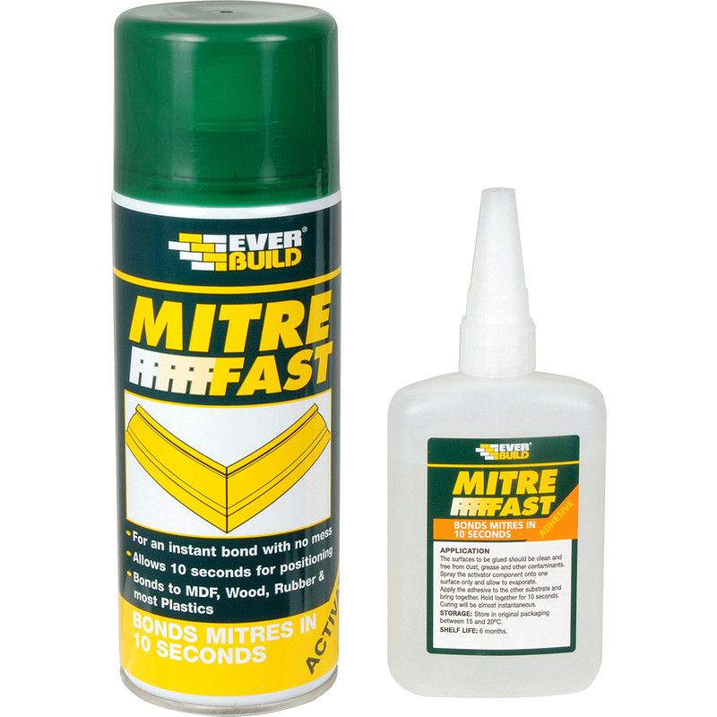 Everbuild Mitre Fast Bonding Kit - Glue & Activator 50g