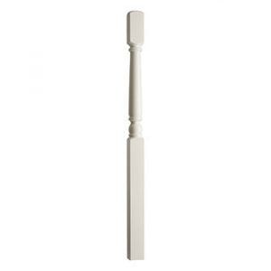 White Primed 90mm Staircase Newel Post - One Piece Turned