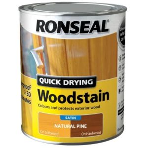 Ronseal Quick Drying Woodstain Satin 750ML (Multiple Colours)