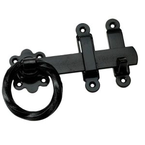 Eliza Tinsley Black Twisted Ring Gate Latch 150mm