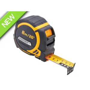 Komelon 8m (26ft) Contractors Tape With Free Belt Clip